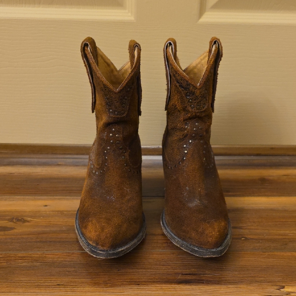 Brown Suede Western Boots Ankle Miranda Lambert IDYLLWIND
